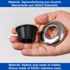 Siphon Rubber and Wall Rosette Set, NW 30/40, Rubber Sleeve