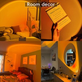 easeking LED Sunset Lamp - Sunset Lights Night Lights LED Projector Floor Lamp Atmosphere Light Night Light for Bedroom Livingroom Party Bar Store, USB Charging