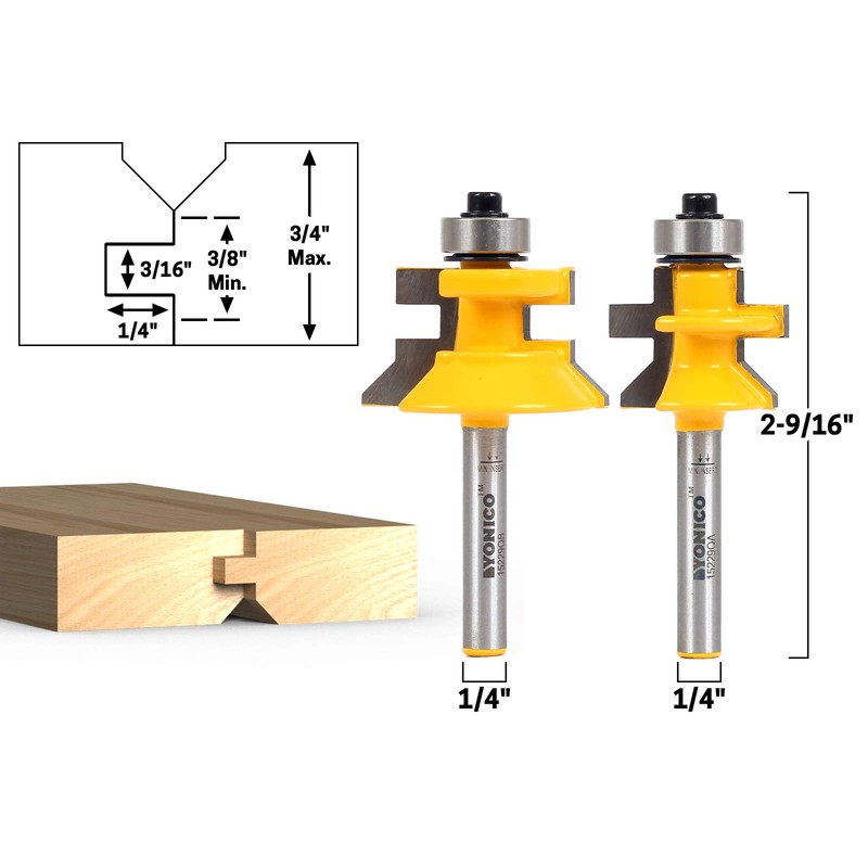 YONICO Tongue and Groove Router Bits Set Flooring 2 Bit