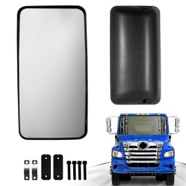 Black Rear View Main Door Mirror,Upper Flat Mirror, 2011+ Right Passenger Side fit for Hino 238 258 268 338