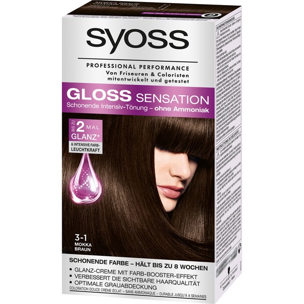 Syoss Gloss Sensation Intensive Tint 3-1 Mocha Brown Pack of