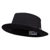 e4Hats.com Wash Denim Wide Upbrim Porkpie Fedora - Black S-M