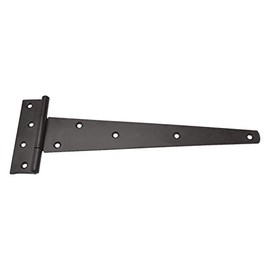 Pair of ZEROplus 300mm Black Japanned Mild Steel Strong Tee Hinge, for Garden Gates, Sheds, Z120T