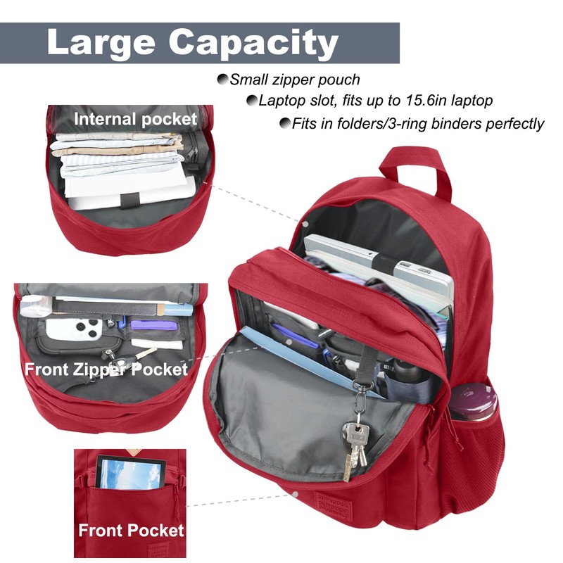 SUPACOOL Casual Backpack for Men and Women, School Backpack for