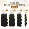 Clip in Hair Extensions for Women, 6PCS Long Wavy Curly