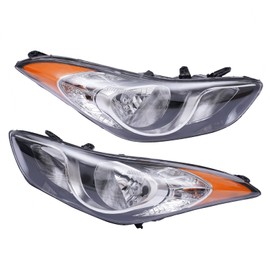 DOONARCES Pair Front Headlights for Hyundai Elantra 2011 2012 2013 Driver&Passenger Side Halogen Front Headlamp Assembly, Replace for 92101-3Y000, 92102-3Y000 (Pair)