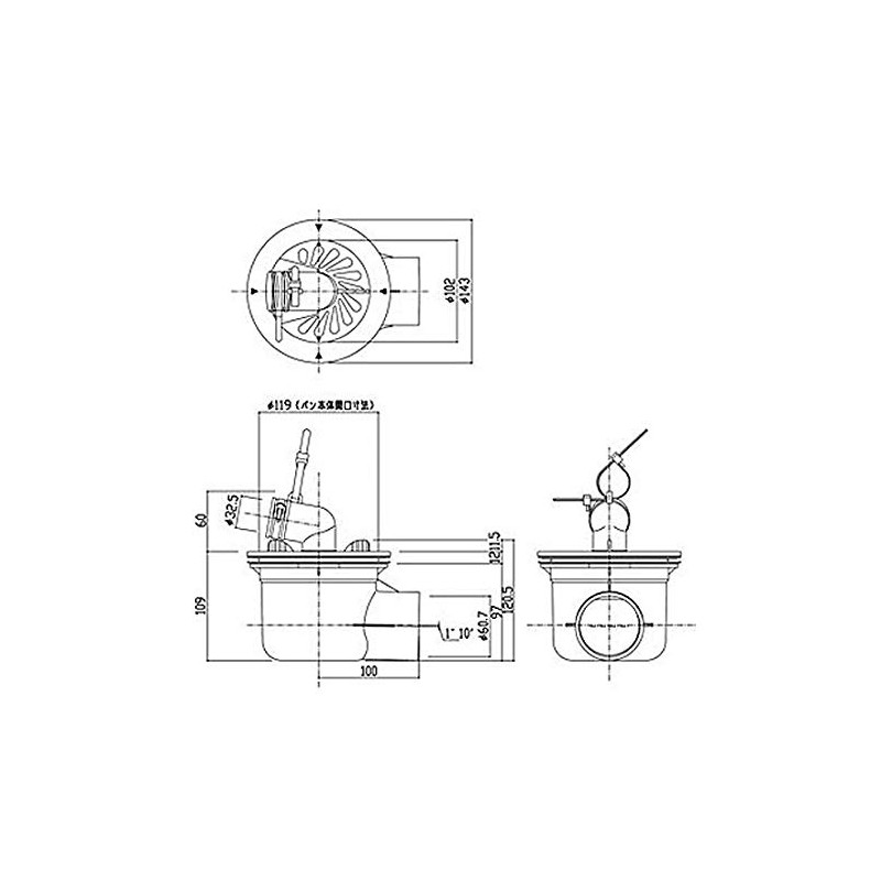 TOTO PJ2008NW Washing Machine Pan, Side Pull Trap