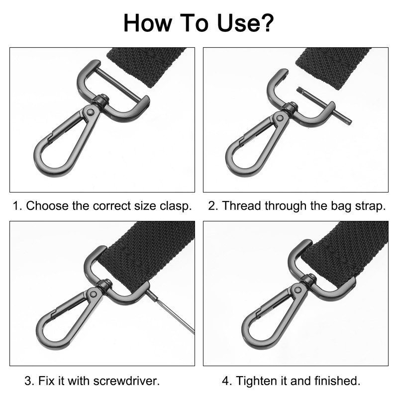 QUARKZMAN Pack of 4 Swivel Carabiner Hooks with Swivel 20
