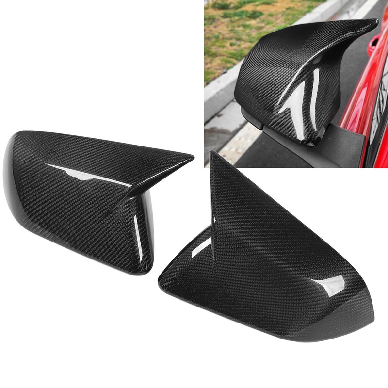 1 Pair Carbon Fiber Mirror Covers Ox Horn Style Car