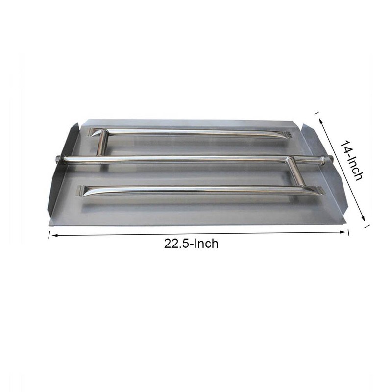 Stanbroil Stainless Steel Triple Flat Fireplace Burner Pan, 22.5 Inches