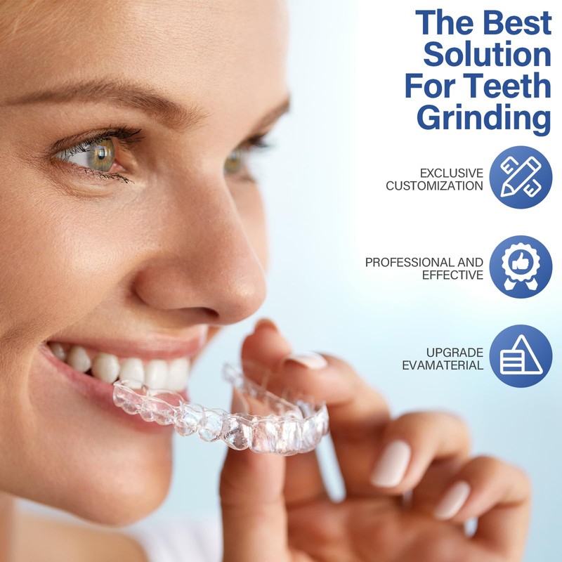 Vasmeiy Crunch Splint for Night, 2 Sizes, 4 Mouldable Mouth