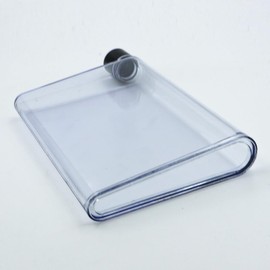 Namvo Reusable Water Bottle A5 Water Bottle Leakproof Flat Plastic Travel Cup Beverage Bottle For Travel Picnic Camping Sports And Gym Water Bottle (420ML Transparent Color)