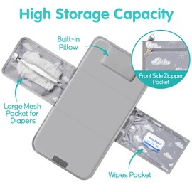 PHOEBUS BABY Portable Diaper Changing Pad - Travel Waterproof Baby Changing Mat with Shoulder Strap - Foldable Diaper Changing Station with Wipes Pocket, Bags for Carrying Babies' Accessories
