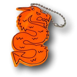 Minder Hi-Visibility Road Safety Coat Kid School Bag Backpack Chain Keyring Tags - 10 Designs Available (Dragon)