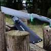 Flissa 11 inch Machete Stainless Steel Tactical Survival Machete Knife