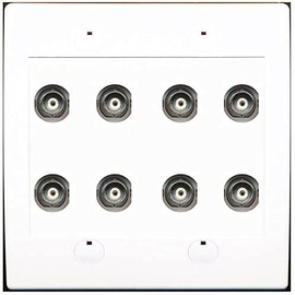 RiteAV 8 Port BNC Female/Female HD-SDI Jack Wall Plate - White