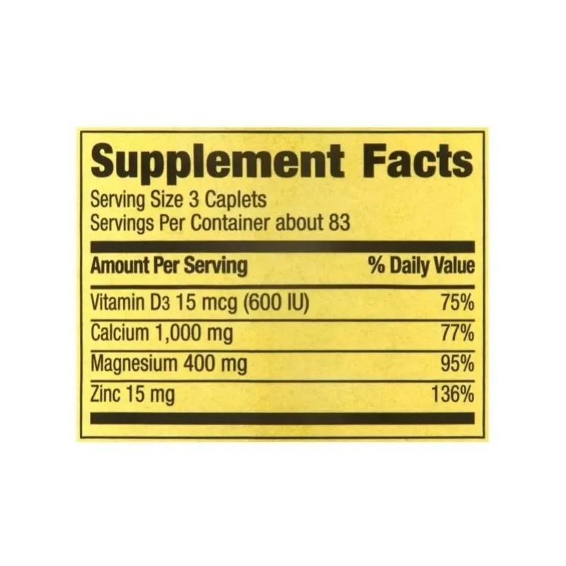 Calcio Magnesio Zinc Vitamina D3 250 Caps Multivitaminico Sabor Neutro