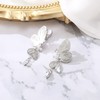BriLove Cubic Zirconia Butterfly Clip-on Earrings for Women Ear Drop