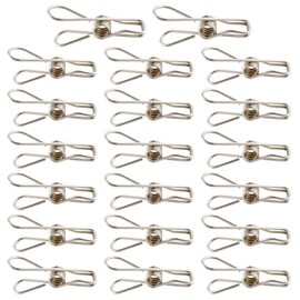 LVYKING 20 Pcs Stainless Steel Clips for Drying and Hanging, Large Size Clothes Pins for Home Kitchen Outdoor Travel Office, Clips for Pictures,Socks and Food Packages