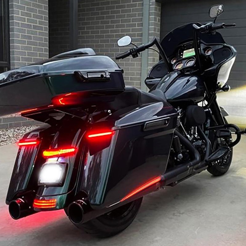 HDBUBALUS LED Extended Saddlebag Light with Smoke Lenses Fit for