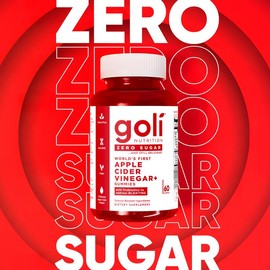 Goli Zero Sugar World's First Apple Cider Vinegar Gummies - Vitamin B12, Probiotics to Address Bloating. Vegan, Plant Based, Non-GMO, Gluten-Free & Gelatin-Free