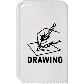 Azeeda 'Hand Holding A Pencil And Drawing On Paper' Plastic Ice Scraper (IC00045821)