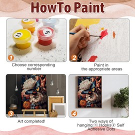 sancuanyi Paint by Numbers Adult Butterfly Paint by Numbers Adult Paint by Numbers Adults Children Beginners Canvas Creative Set DIY Set 40 x 50 cm (without Frame) for Stress Relief