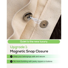 bafayago Coffee Tote Bag Double-Sided Canvas Bag, Coffee Tea Canvas Tote Bags with Snap Closure and Inner Pocket for Work Shopping Travel Commutes