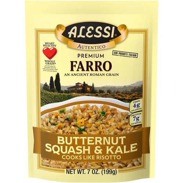 Alessi Butternut Squash & Kale Farro, 7 Ounce (6 Pack)