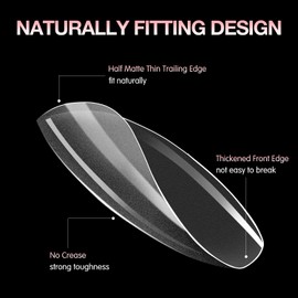 BEAUTPAL Nail Tips Short Square Fake Nail, 510Pcs Full Matte Soft Gel Nail Tips, 15 Sizes Full Cover Acrylic False Press on Nails Tips, Nail Extension Tips