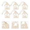 Didiseaon 20pcs Nativity Scenes birth of jesus hanging decor wood