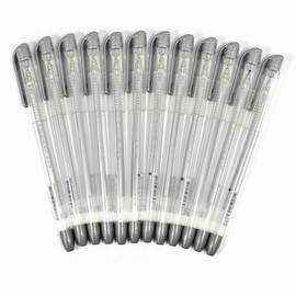 Dong-a My Metal Gel Ink 0.7mm Roller Ball Pen - Silver Colors 12 Pcs 1 Dozen (Pack of 12 Pens)
