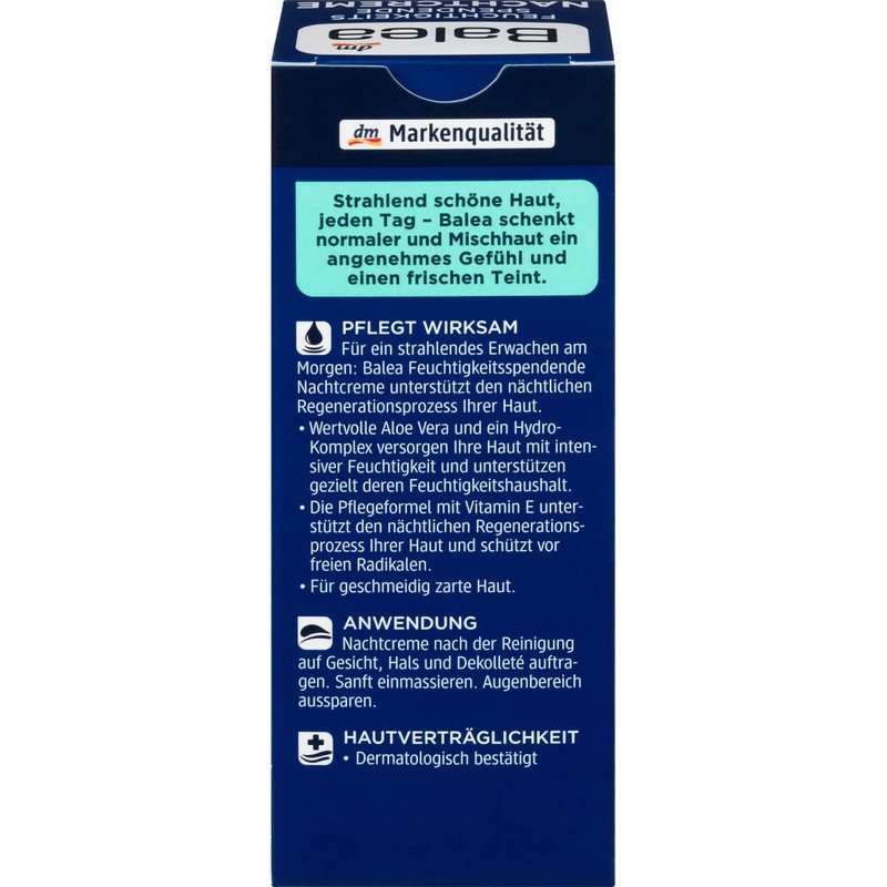 Balea Night Cream Moisturising Normal and Combination Skin 50 ml