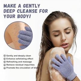Guantes Baño Exfoliantes Doble Textura Ducha Spa Masajes Exfoliaciones Corporales Elimina Células Muertas Piel Exfoliante Corporal Asa Colgar