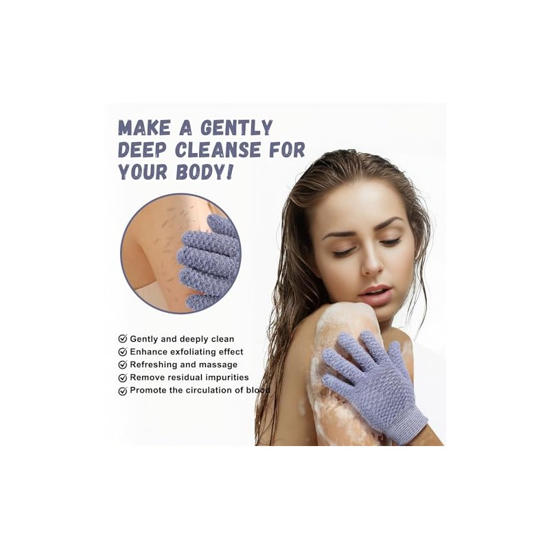 Guantes Baño Exfoliantes Doble Textura Ducha Spa Masajes Exfoliaciones Corporales