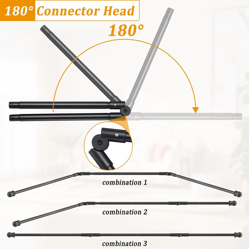 Bay Window Curtain Rods, U Shape Heavy Duty Curved Curtain