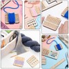 CABODYALS 4Pcs 63MM Knitting Needle Stitch Gauge Multifunctional Wood Crochet