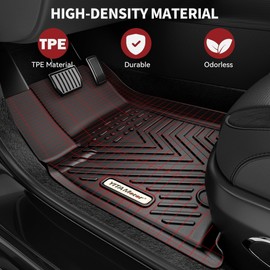 YITAMOTOR Floor Mats and Cargo Mats for 2022 2023 2024 2025 Jeep Grand Cherokee (Include 4xe NOT for L or WK), TPE All Weather 1st & 2nd Rows and Trunk Full Set Floor Liners, Black