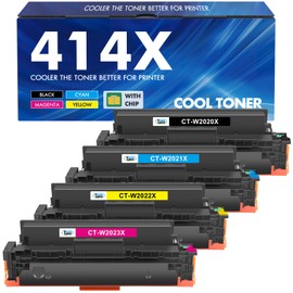 414X 414A Toner Cartridges 4 Pack High Yield MFP M479fdw Compatible Replacment for HP 414X for HP Color Laserjet Pro MFP M479fdw M479fdn M454dw M454dn M479dw Printer Ink (Black Cyan Yellow Magenta)