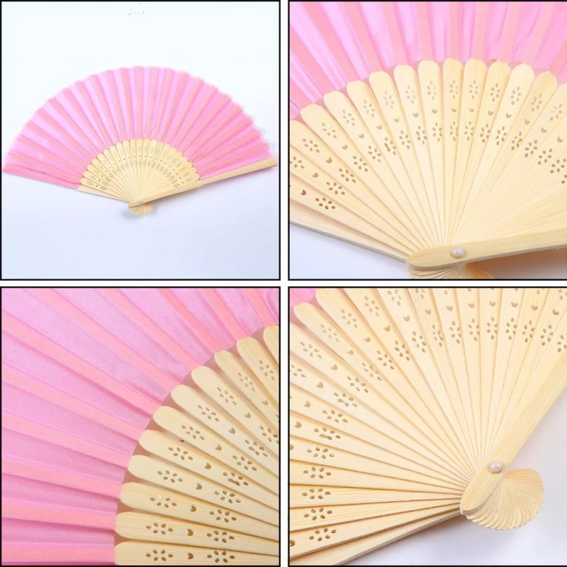 generic 20pzs Abanicos Plegables Mano Rosa Abanicos Tela For Fiesta