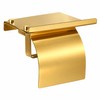 Stainless Steel Toilet Paper Holder with Shelf, Wall-Mounted Bathroom Tissue