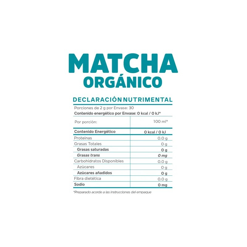 Okko Té Verde Matcha Orgánico En Polvo, 60 G