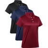 3-Pack Women's Short-Sleeve Sport Polo Shirts Quick Dry Moisture-Wicking Activewear