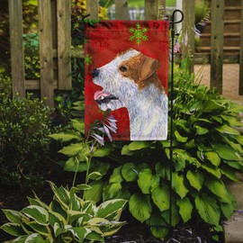 Caroline's Treasures SS4711GF Jack Russell Terrier Red Green Snowflakes Holiday Christmas Garden Flag Mailbox Flag Decorative Yard Flag Banner Outside Patio Artwork Yard Flower Beds, Garden Size, MUL