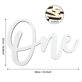 Wooden One Sign for First Birthday Decorations, Wooden Cutout White Letter One Photo Prop for 1st Birthday Party Banner Wall Décor Backdrop