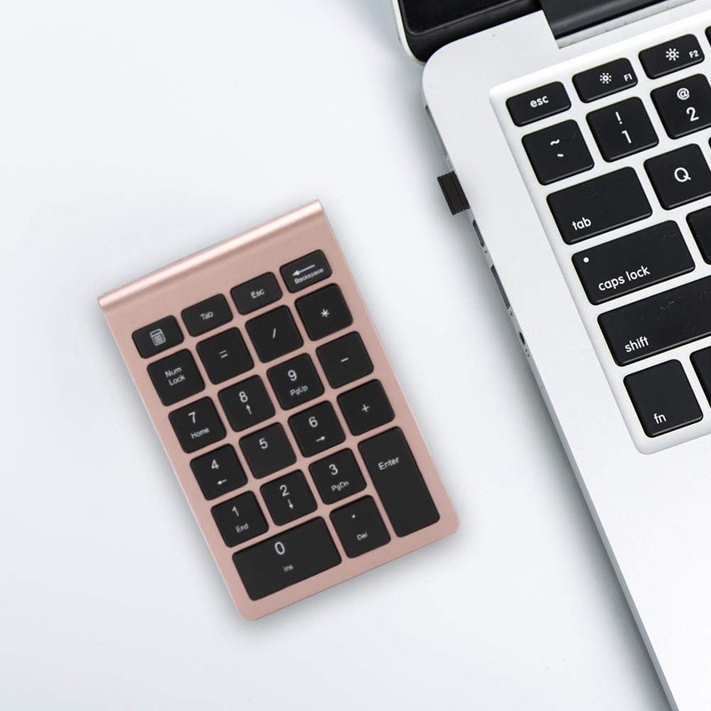 V BESTLIFE Teclado numérico, 22 Teclas 2.4G Mini Teclado ergonómico