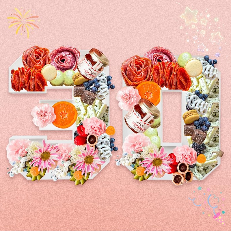 Charcuterie - Bandeja de servir rellenable con números, reutilizable, 10