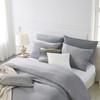MUKKA Medium Grey Heather Duvet Cover Set Queen, 3-in-1 Luxury
