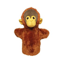 EcoBuddiez Hand Puppet - Orangutan from Deluxebase. Monkey Plush Hand Puppets for Kids Made from Recycled Plastic Bottles. Eco-Friendly Animal Toy Puppet for Pretend Play and Kids Gifts.
