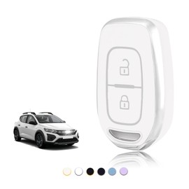 TOOMUME Car Key Cover TPU, Car Key Case Fit for Renault Twingo Clio Symbol Kwid Dacia Logan Sandero Stepway Duster Dokker Lodgy, Protective Key Fob Cover Key Fob Case - Smart Key
